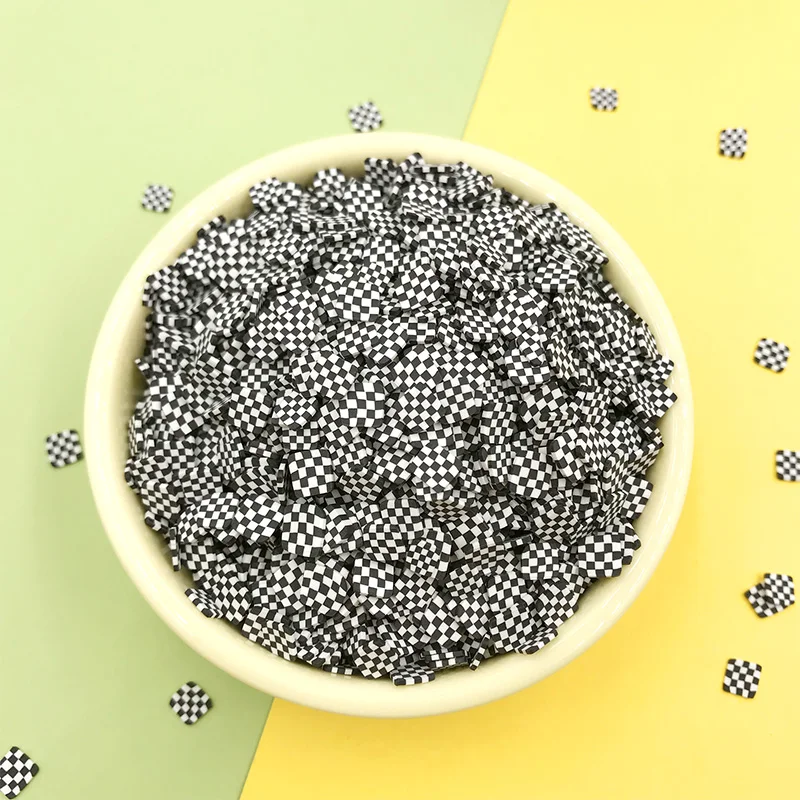 Полимерная глина для творчества квадратная черно белая декоративного маникюра