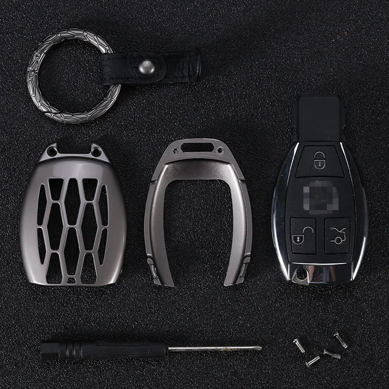 

Zinc alloy Key Case Cover for Mercedes Benz B200 C180 E260L S320 GLK300 CLA CLS S400 fob keychain ring Car Styling