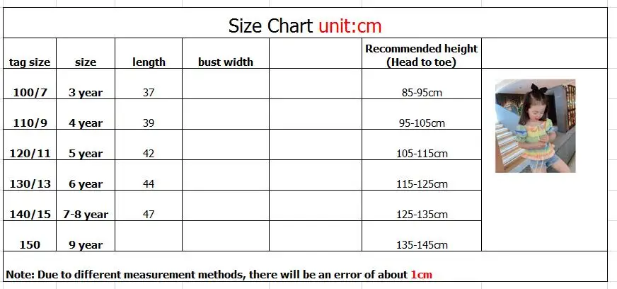 

Summer Fashion Korean Little Girls Short Sleeve Shirt Crumpled Off The Shoulder Tops Rainbow Cute Costume Children Clothes