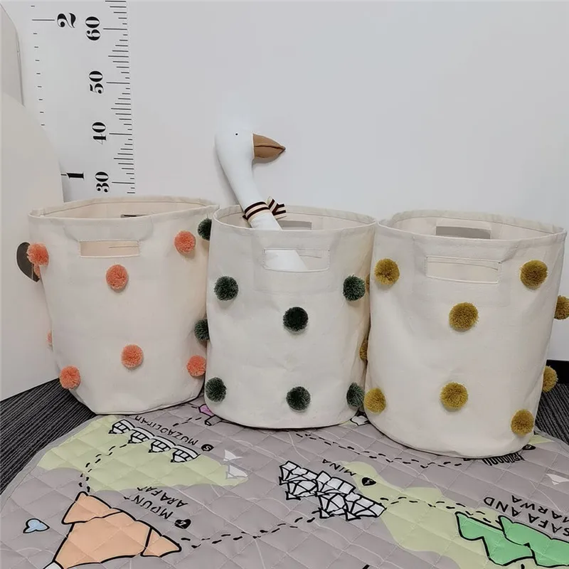 

INS хлопковая холщовая детская корзина для хранения игрушек, подставка для волос, складная Бытовая корзина для грязной одежды, корзина для бе...