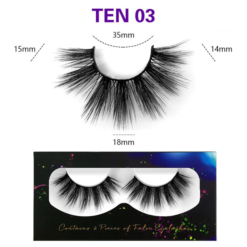 Натуральные густые 3D накладные ресницы 1 пара 9 моделей Модные принадлежности для