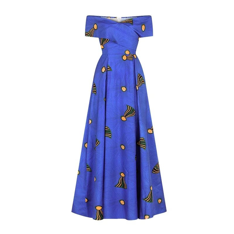 Пикантное длинное платье с одним вырезом Африканское модное хипстерское