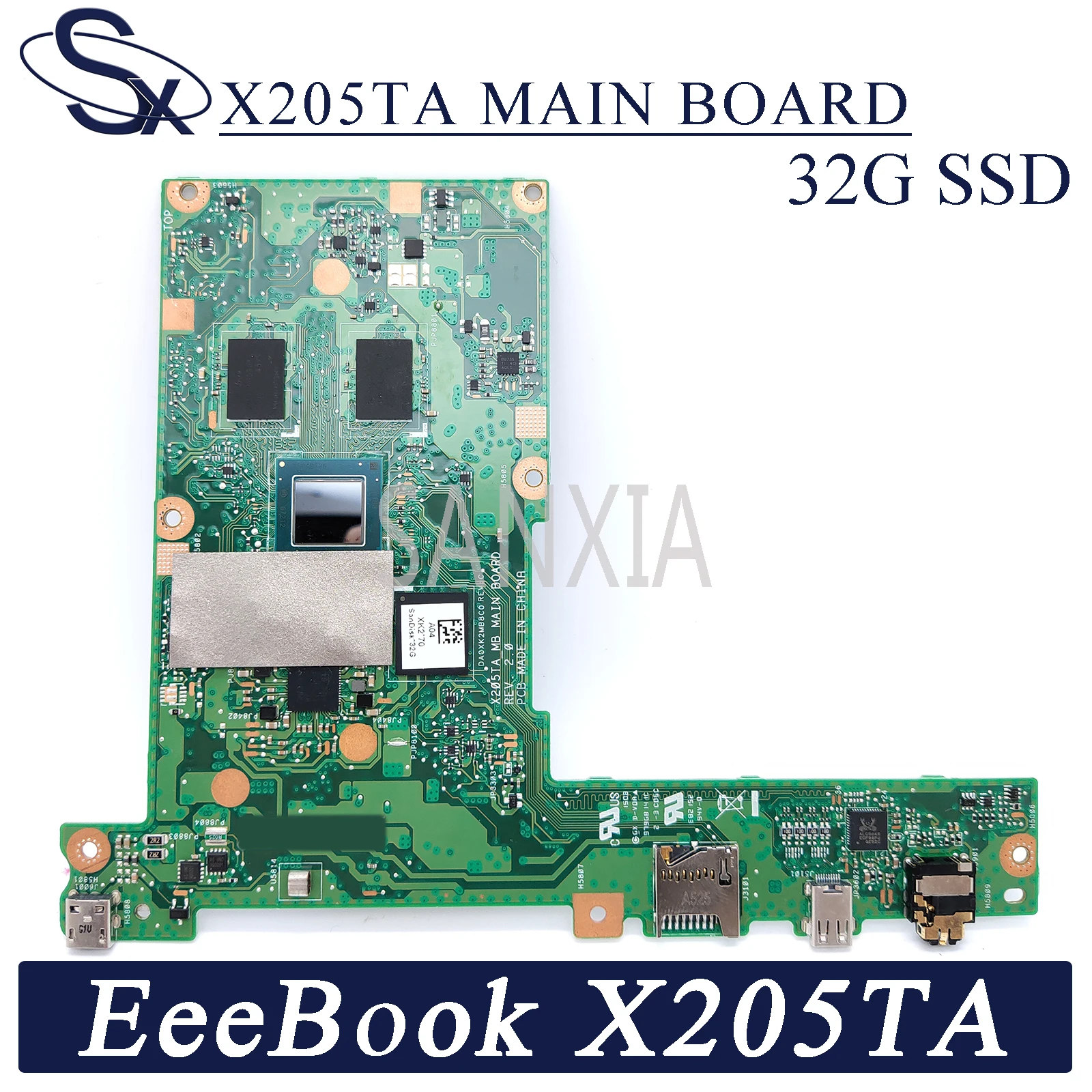 

Материнская плата KEFU X205TA для ноутбука ASUS EeeBook X205TAW X205T, оригинальная материнская плата 32G-SSD