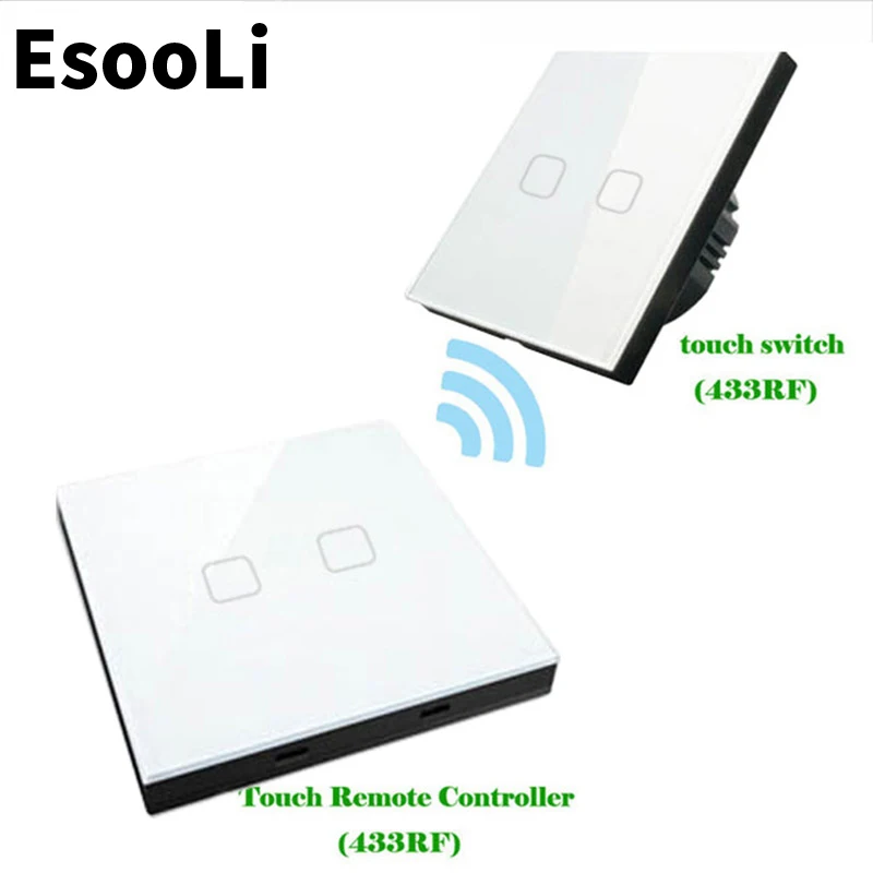 EsooLi ЕС стандарт 1/2/3 Gang 2 Way Белый беспроводной дистанционный светильник ель света