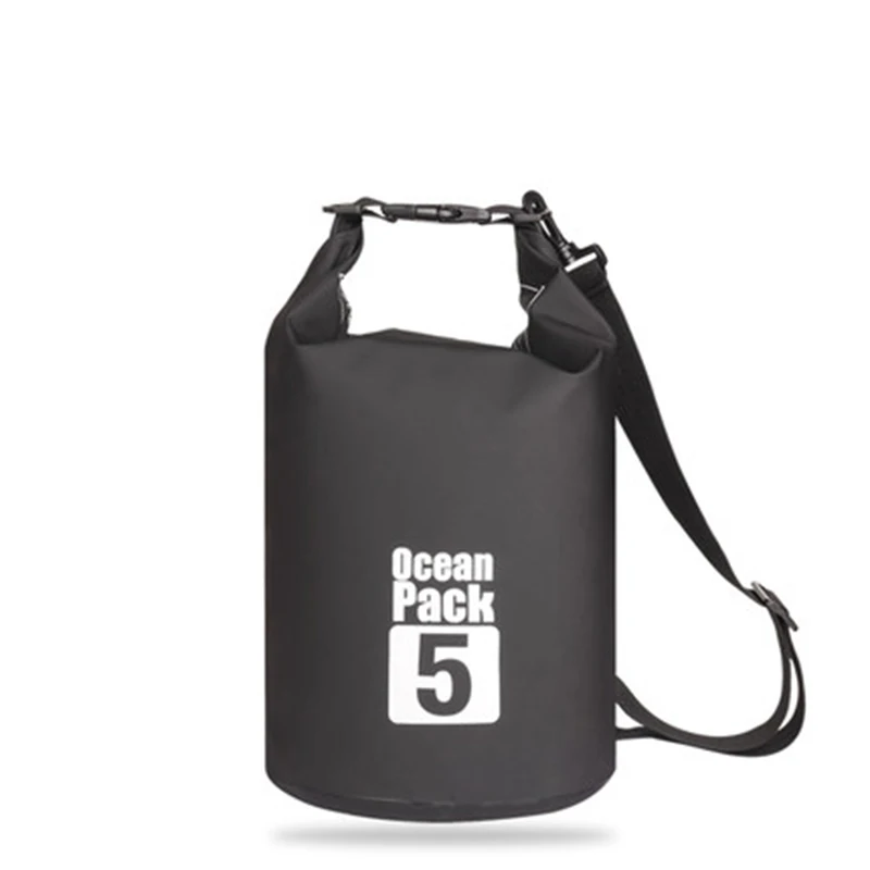 5L black 2L/5L Открытый Портативный рафтинг Дайвинг сухой мешок ПВХ водонепроницаемый складной для плавания ming сумка для хранения для речного треккинга сумки для плавания - Цвет: 5L black