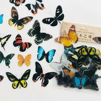 40 pcs bag dark specimen style butterfly pvc decorative adhesive sticker diy craft notebook decoration