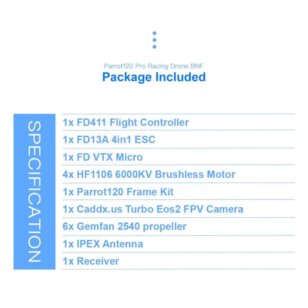 HGLRC Parrot120 Pro PNP 2,5 дюймов зубочистка FPV гоночный Дрон с 6000кв бесщеточный двигатель FD13A 4 в 1 ESC Micro VTX Stack