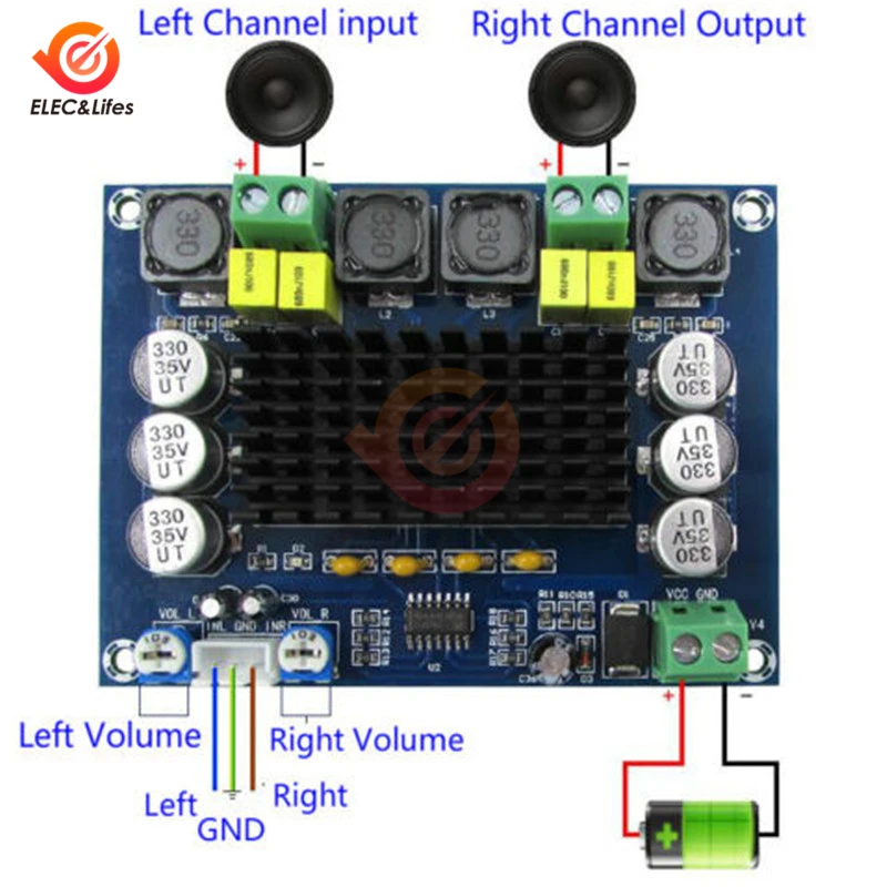 

2*120 Вт Bluetooth dual TPA3116D2 усилитель мощности сабвуфера плата 2 канала TPA3116 аудио стерео эквалайзер для домашнего динамика