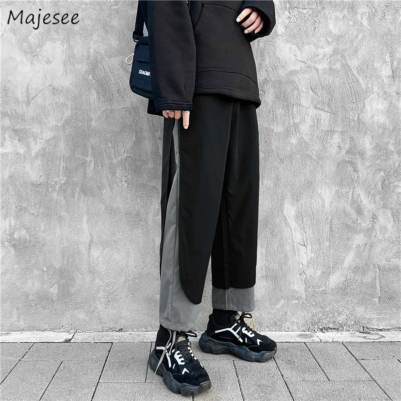 Брюки Для мужчин из кусков с фальш вставкой размера плюс 3XL хип хоп BF мешковатые