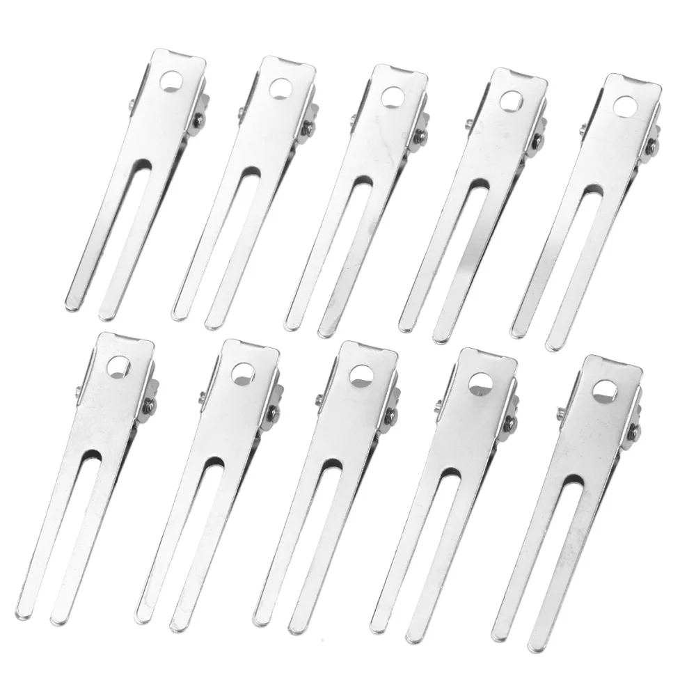

50pcs Silver Double Prong Alligator Hair Clips Metal Alligator Clips