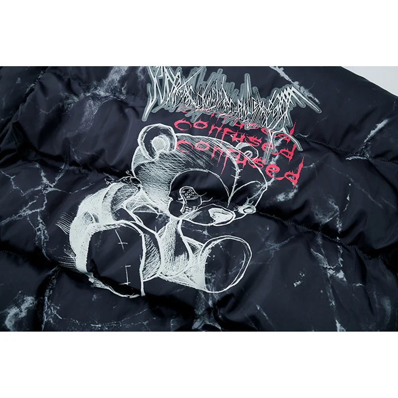 IceLion 2021 Winter Jacket Men Cartoon Bear Print Parka Men Hip Hop Streetwear Fashion Thick Warm Jackets Coats veste Homme