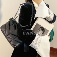 fansu rhombic twill leather chain luxury retro soft leather fashion envelope shoulder portable cloud for women pillow bag