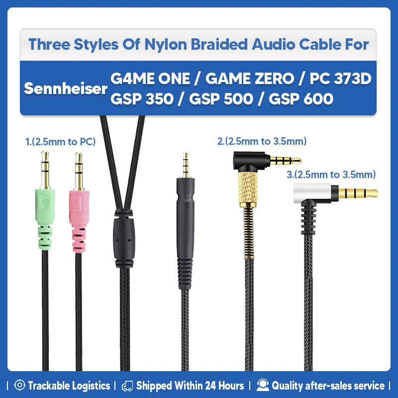 

3,5 мм сменный нейлоновый Плетеный аудиокабель для наушников Запасные части для Sennheiser G4ME ONE/GAME ZERO PC373D PC37X GSP350/500/600