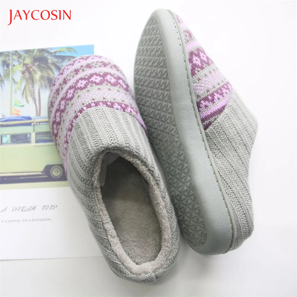 Jaycosin/женские тапочки с этническим принтом Зимние меховые шлепанцы Большие