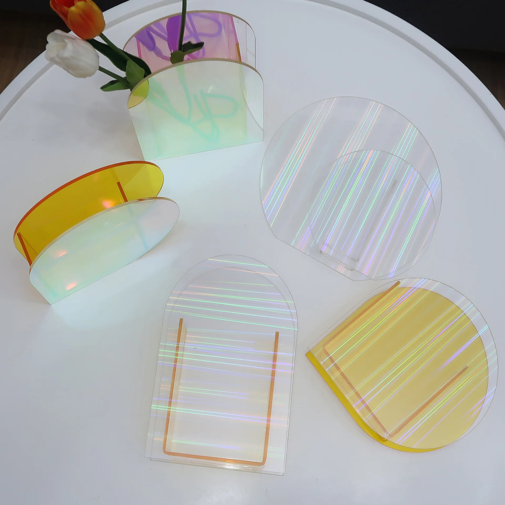 Новые искусственные радужные вазы Цветочная композиция цветы ваза украшение для