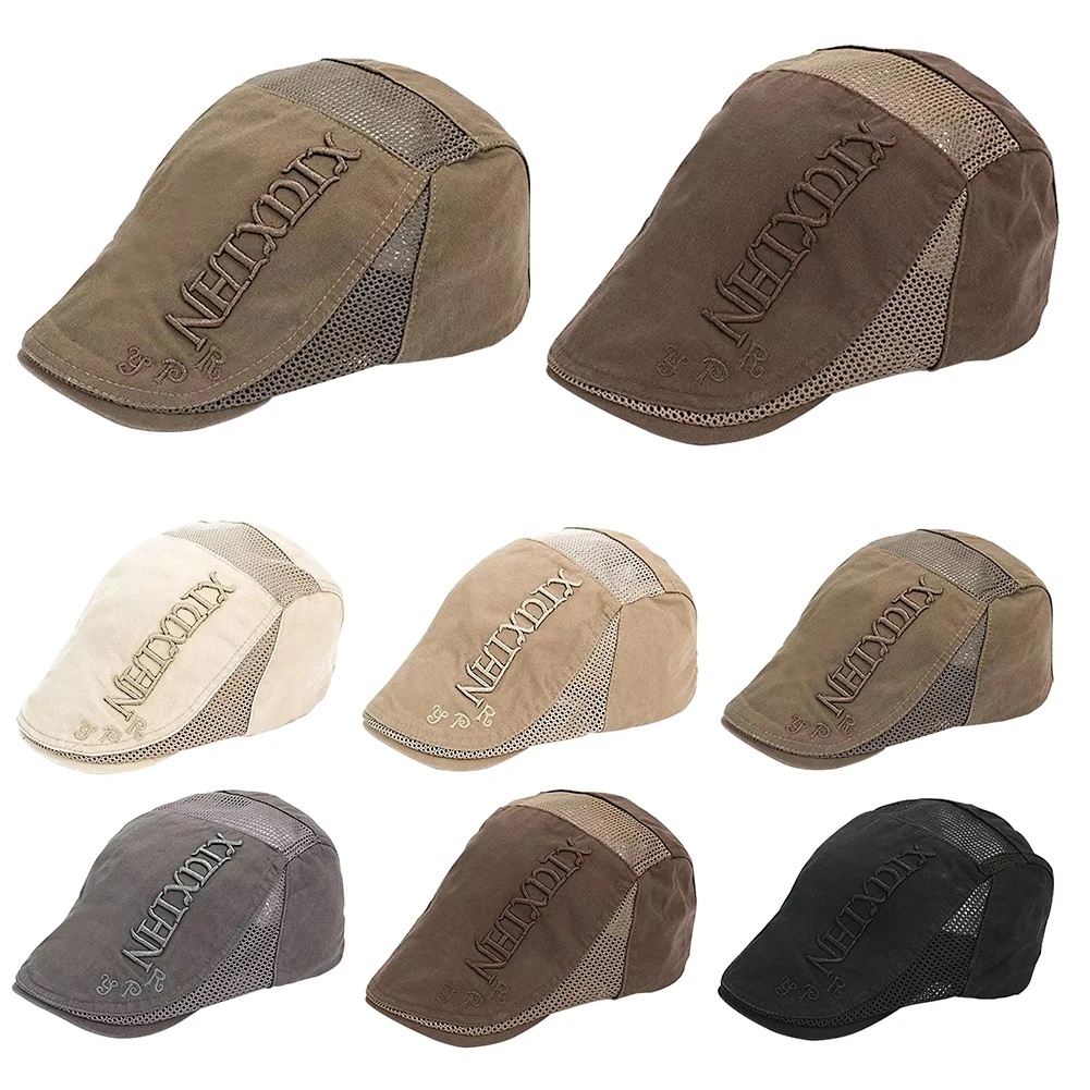 

Men Casual Beret Adjustable Embroidery Outdoor Visor Gift Letter Pattern Dome Sweat Absorbent Fashion Hats Mesh Wear Resistance