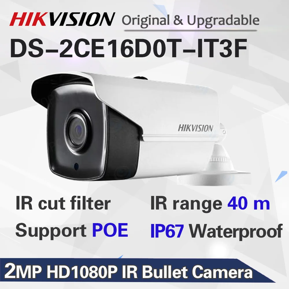 HIKVISION Международный DS-2CE16D0T-IT3F Turbo HD 1080P ИК Пуля камера переключаемая TVI/AHD/CVI/CVB IP67 водонепроницаемый