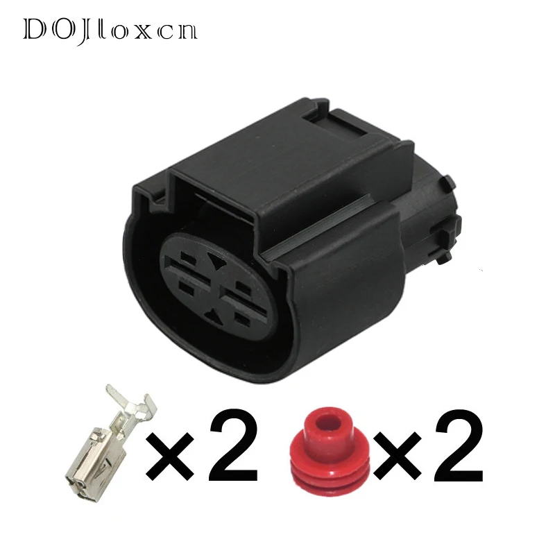 

1 Set 2 Holes 6.3 Series Black Waterproof Car Connector Female Wiring Socket Plug With Terminal Meet And Seal DJ7026C-6.3-21