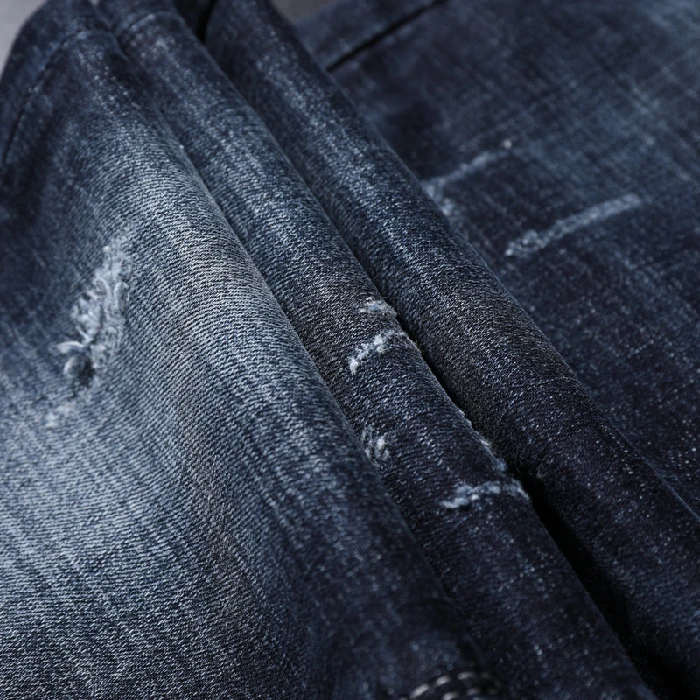 Осень Для мужчин джинсы Мужчин's рваные узкие штаны зауженные брюки детские |