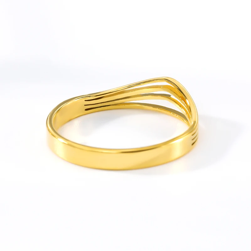 Многослойные женские кольца цвета розового золота с v-образным вырезом ювелирные