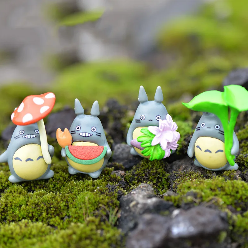 8 шт./компл. моделирующие животные милые Аниме фигурки Тоторо цветок черепаха