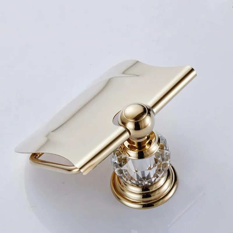 Роскошный держатель для туалетной бумаги с золотым кристаллом рулонной салфеток