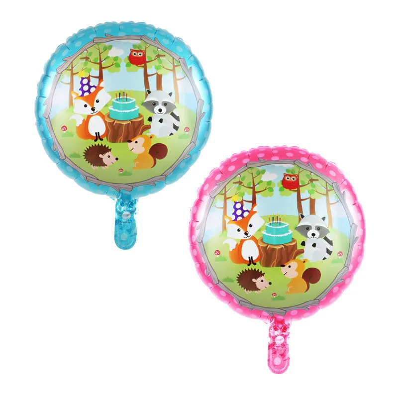 Foil Balloon 2pcs 36 шт./набор, животные из мультфильмов лиса джунгли День рождения набор воздушных шаров Baby Shower клипсы для воздушных шаров, аксессуары для детей, для девочек и мальчиков поддерживает сторонние исполнители - Цвет: Foil Balloon 2pcs