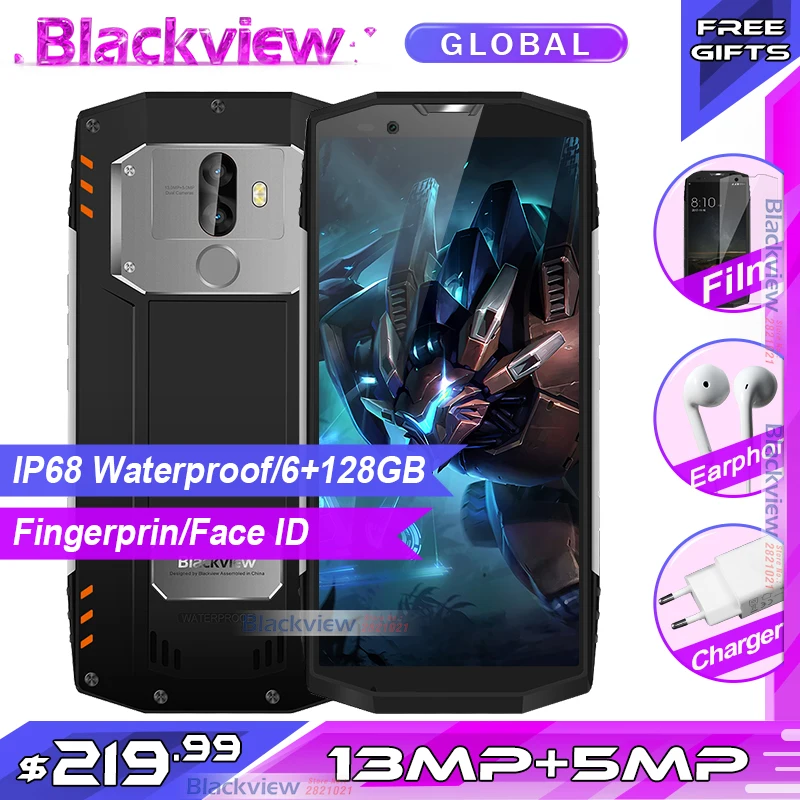 Blackview BV9000 Pro 5," IP68 Водонепроницаемый 6GB 128GB смартфон P25 2,6 GHz 4180mAh отпечаток пальца NFC мобильный телефон