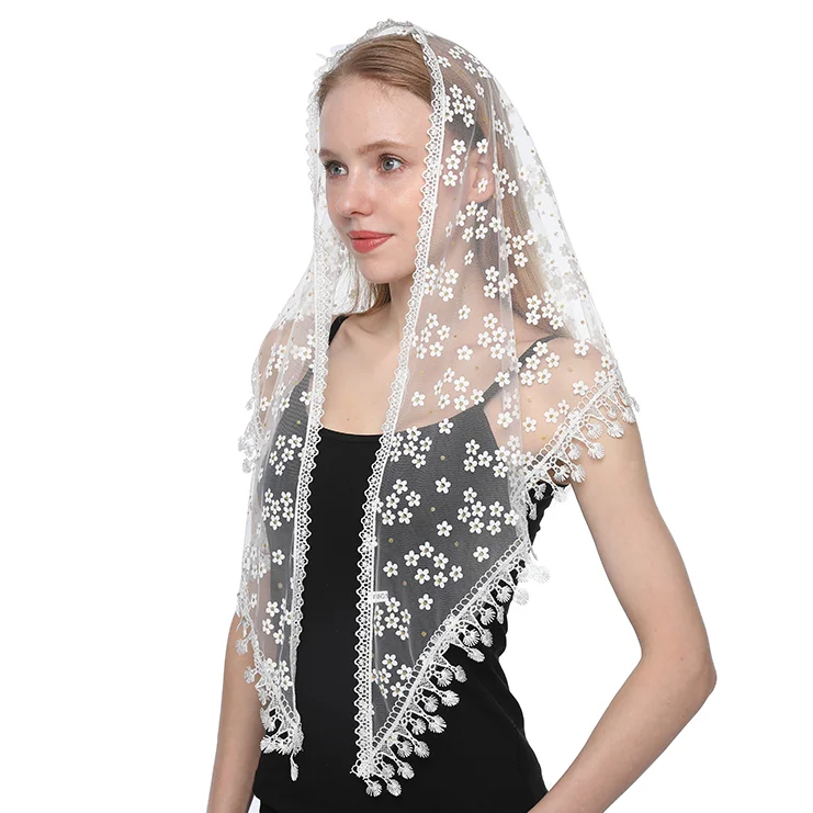 Треугольный кружевной шарф женская прозрачная шаль мгновенный хиджаб вышитые