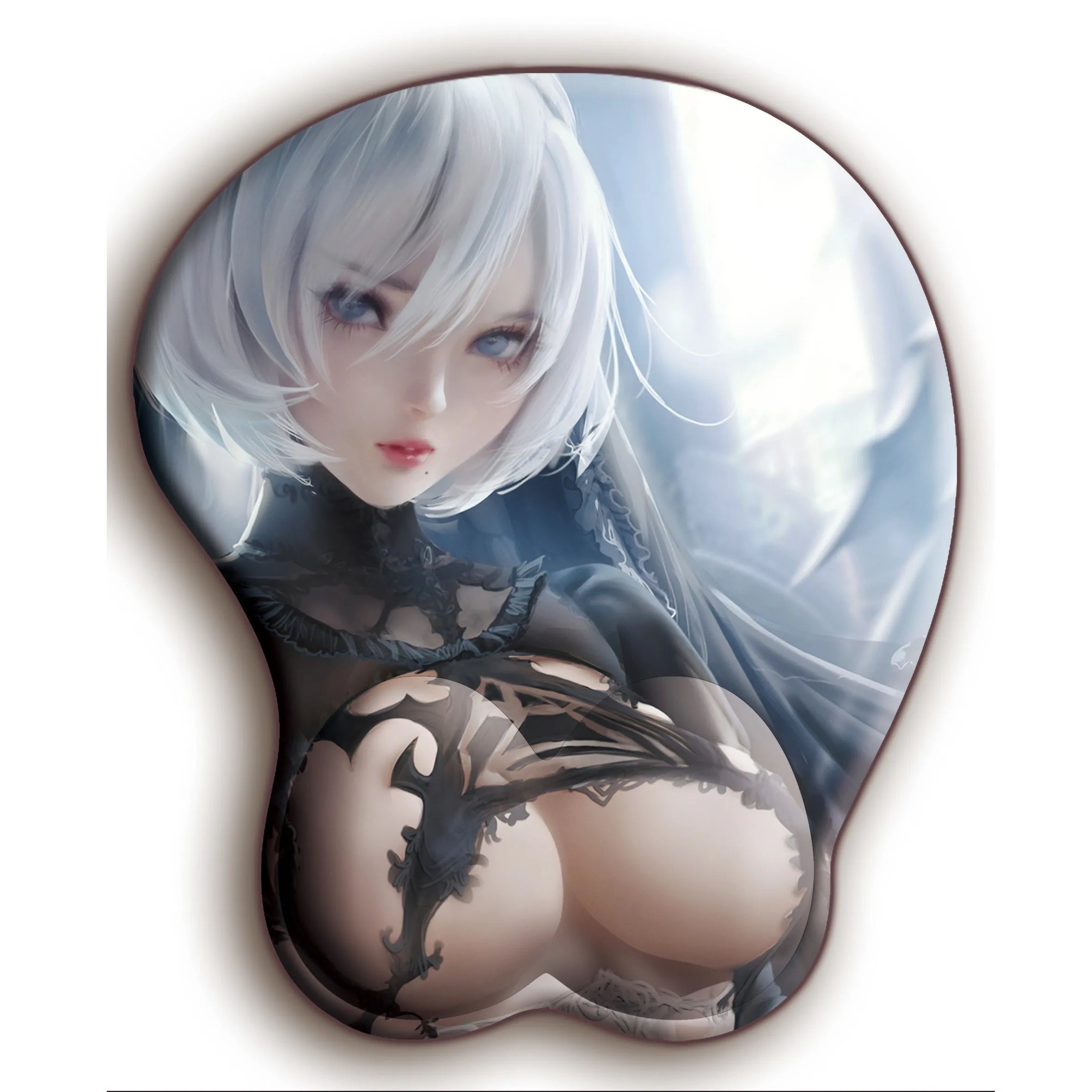 Игровой 3D коврик для мыши FFFAS NieR:Automata Anime 2B с сексуальным бюстом мягкий нагрудный
