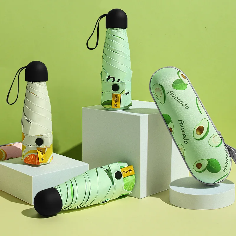 

Новая модель, Солнцезащитный мини-зонтик, шесть костяшек, женский зонт, двойного назначения, капсульный зонт