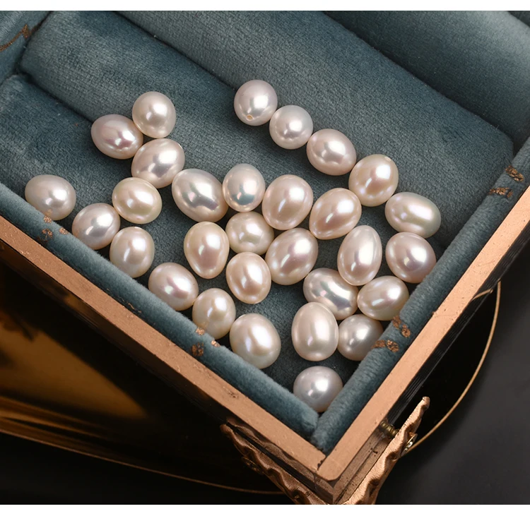 2 шт. AA свободные бусины пресноводного жемчуга белого лоток для яиц/рис