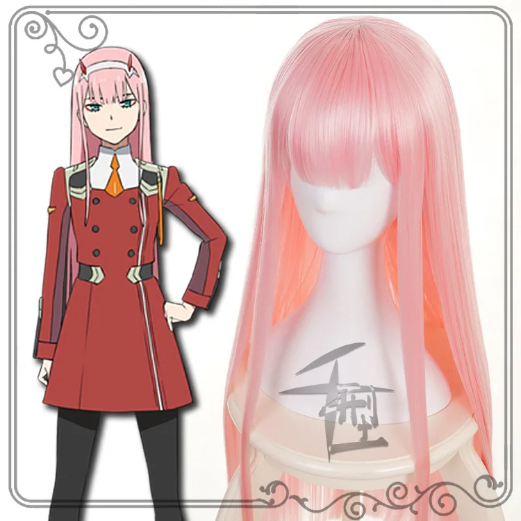 DARLING in the FRANXX 02 парик с нулевыми двумя париками 100 см Длинные розовые термостойкие