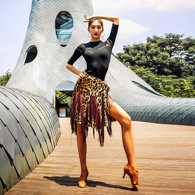Новинка топы для латинских танцев Женская Одежда Сексуальная Открытая грудь
