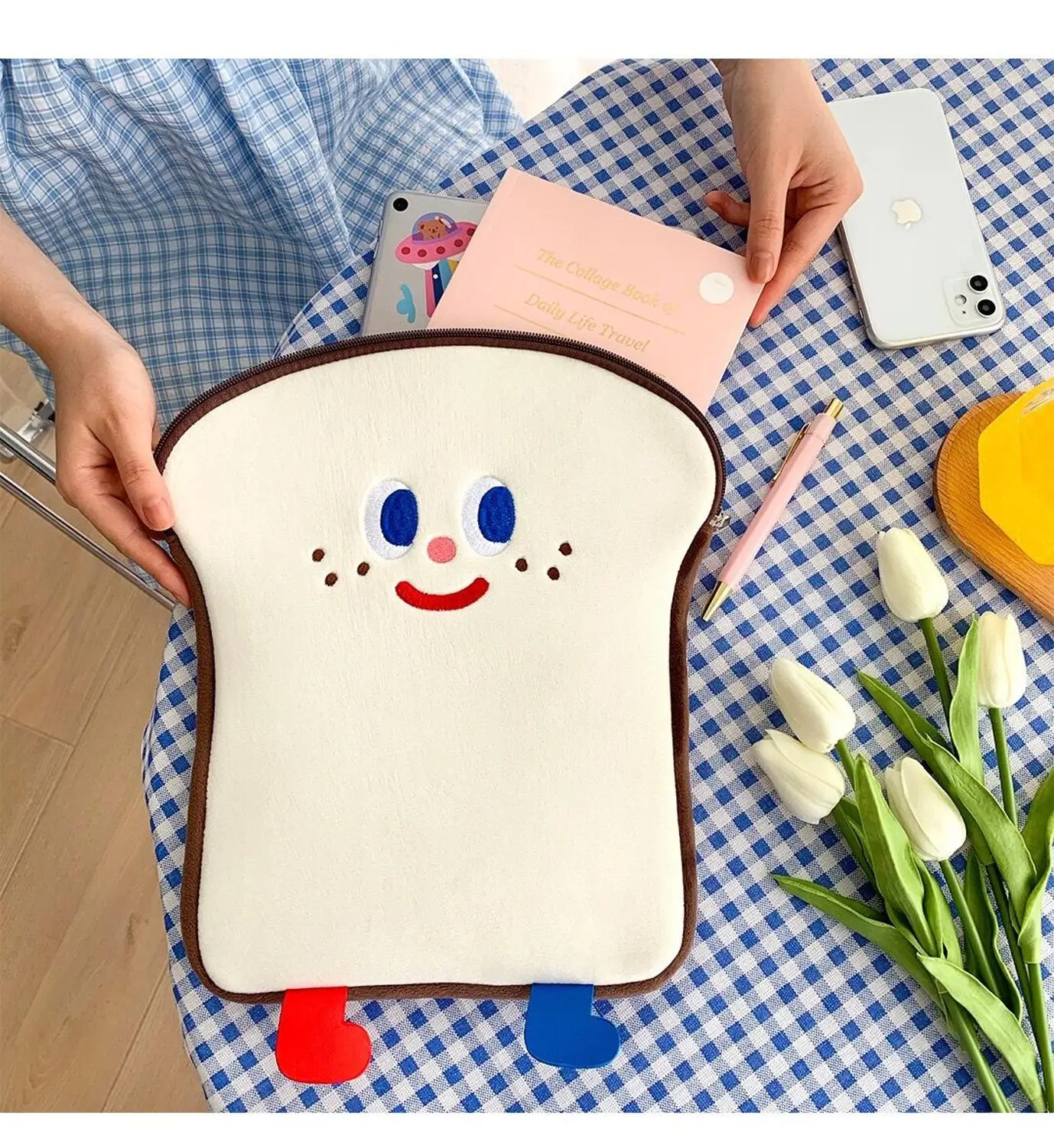 

Bentoy Milkjoy White Stock Girls Soft Mini Laptop Bag 11 10.5 10.2inch Travel Business Mac Case Kawaii Korea Women Cute Handbag