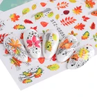 3D дизайн ногтей, кленовый лист, наклейки для ногтей, наклейки сделай сам, самоклеящиеся художественные слайдеры, татуировки для подвесок, осенний Маникюр NTSTZCS050-057