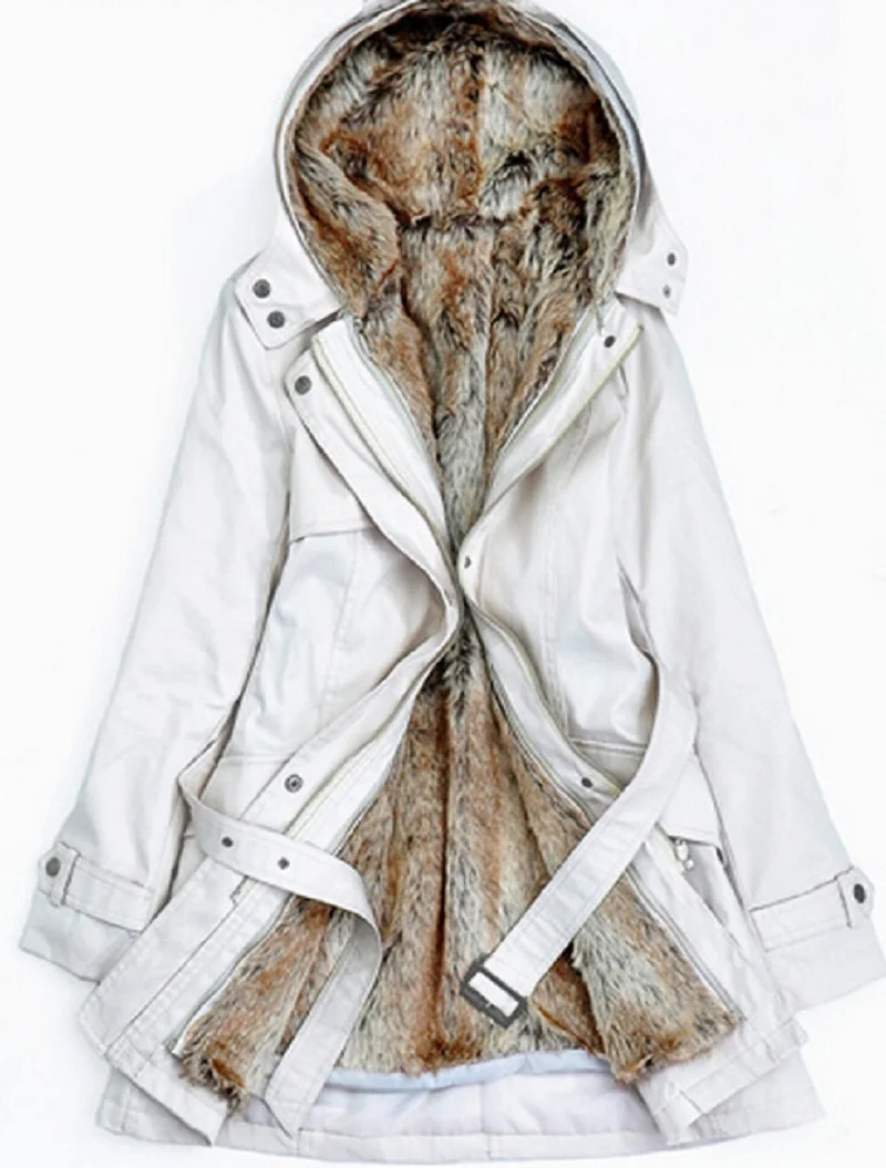 Бесплатная доставка 2014 женские пальто из искусственного меха с капюшоном