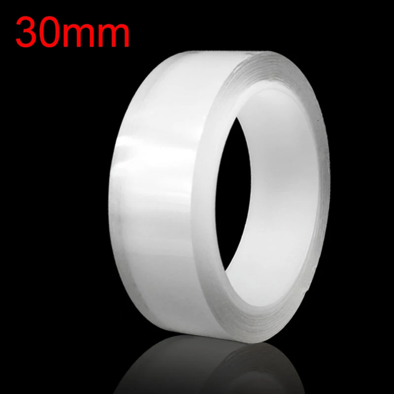 30mm Width Двусторонняя клейкая лента-1 мм Ширина силикагель прозрачный двойные боковые ленты 1/3/5 м двусторонний скотч Водонепроницаемый Универсальный видеорегистратор для дома - Название цвета: 30mm Width