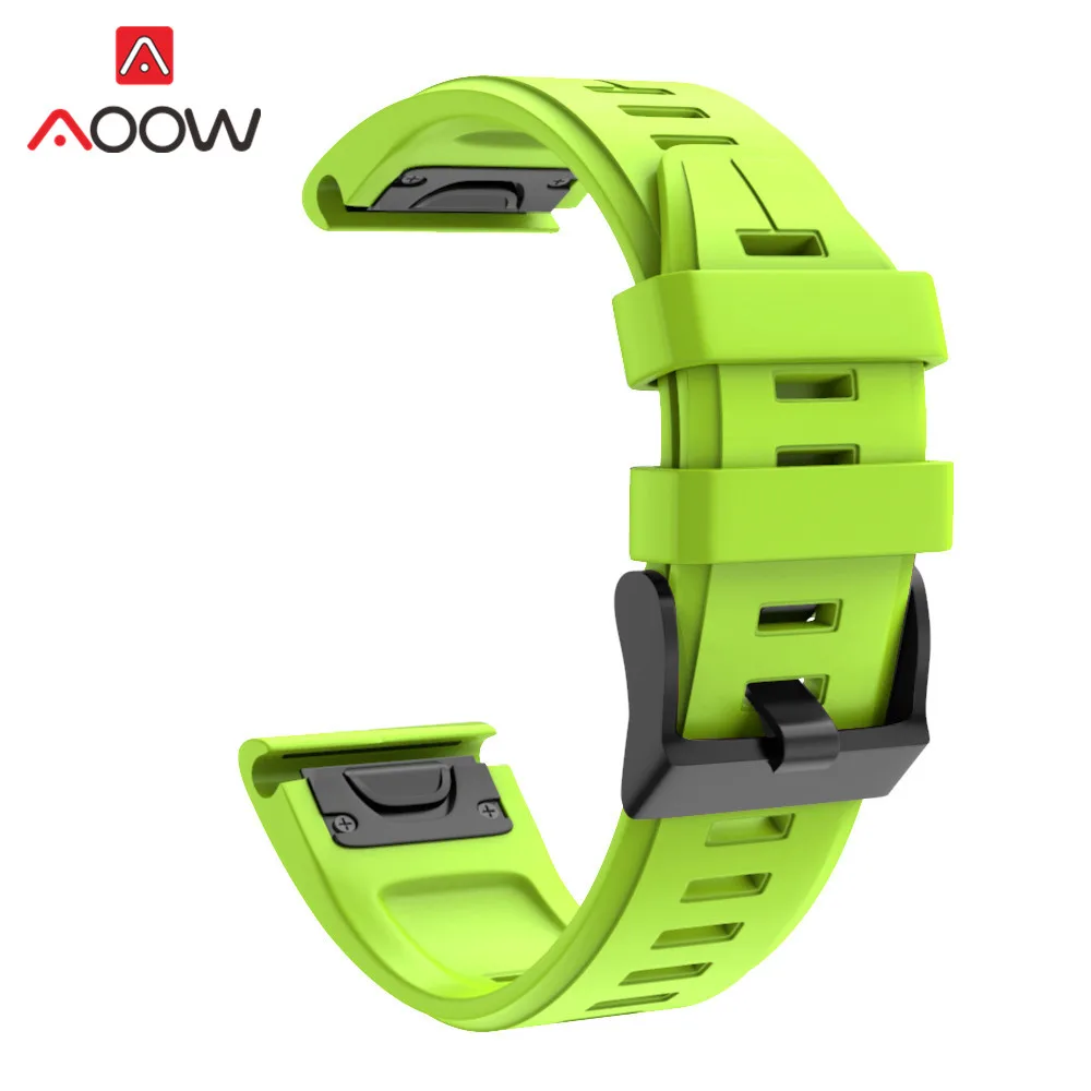 Green Силиконовые ремешки для часов Garmin fenix6 6S 5X 6X 5S x5plus 3 3HR forerunner935 945 подход S60 ремешок браслет ремень/20 мм/22 мм 26 мм - Цвет ремешка: Green