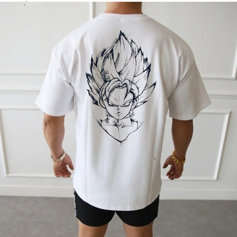 Новинка 2021 Спортивная свободная футболка Wukong с принтом для мускулов братьев