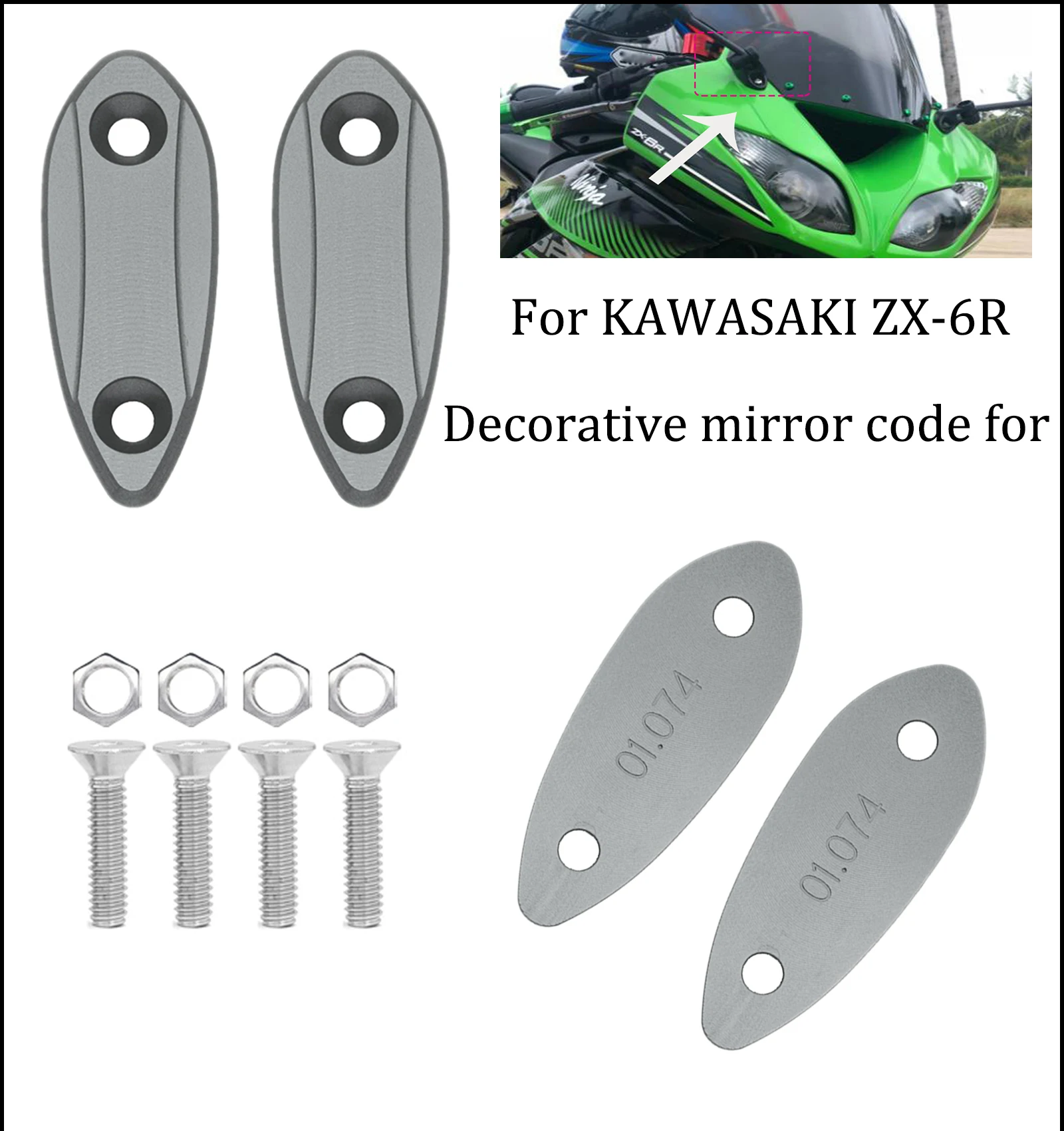 Mtkracing зеркало заднего вида на шасси декоративный зеркальный код для kawasaki zx6r ZX-6R