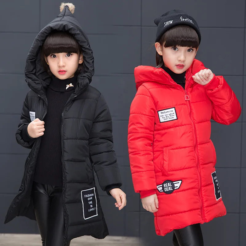 

Новинка 2020, модная зимняя куртка для девочек, одежда с хлопковой подкладкой, детское длинное утепленное пальто, парка, пальто из искусственн...