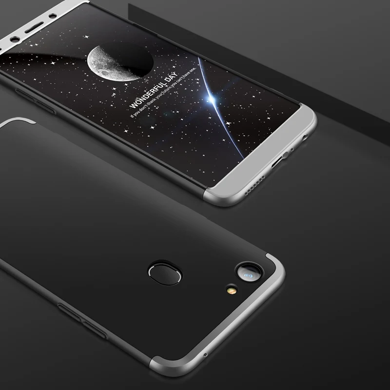 Silver Black UPaitou полный чехол s для OPPO F5 чехол Роскошный 3 в 1 жесткий чехол для OPPO F5/A73 задняя крышка для телефона - Цвет: Silver Black