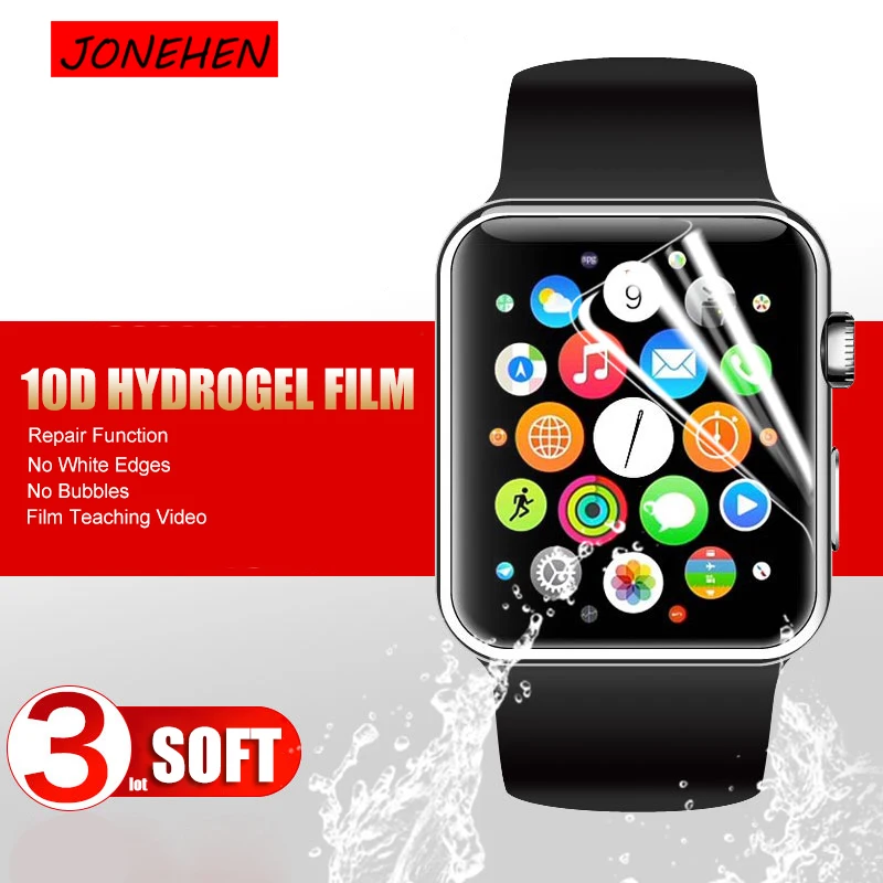 Гидрогелевая защитная пленка 10D для Apple Watch 1 2 3 4 series полное покрытие без стекла iWatch