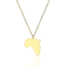 Золотой крошечный Африканский ожерелье RIR из нержавеющей стали, этнические ювелирные изделия, ожерелье с кулоном афроцентрической формы, гордость континента, ювелирные изделия