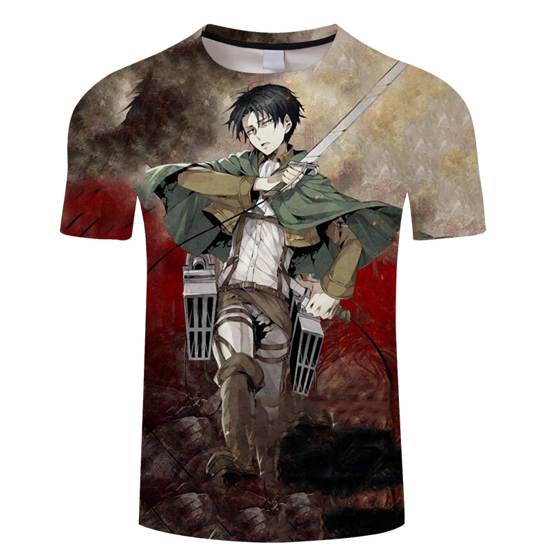 Новинка футболка с 3D принтом атака на Титанов мужская женская аниме-дизайн