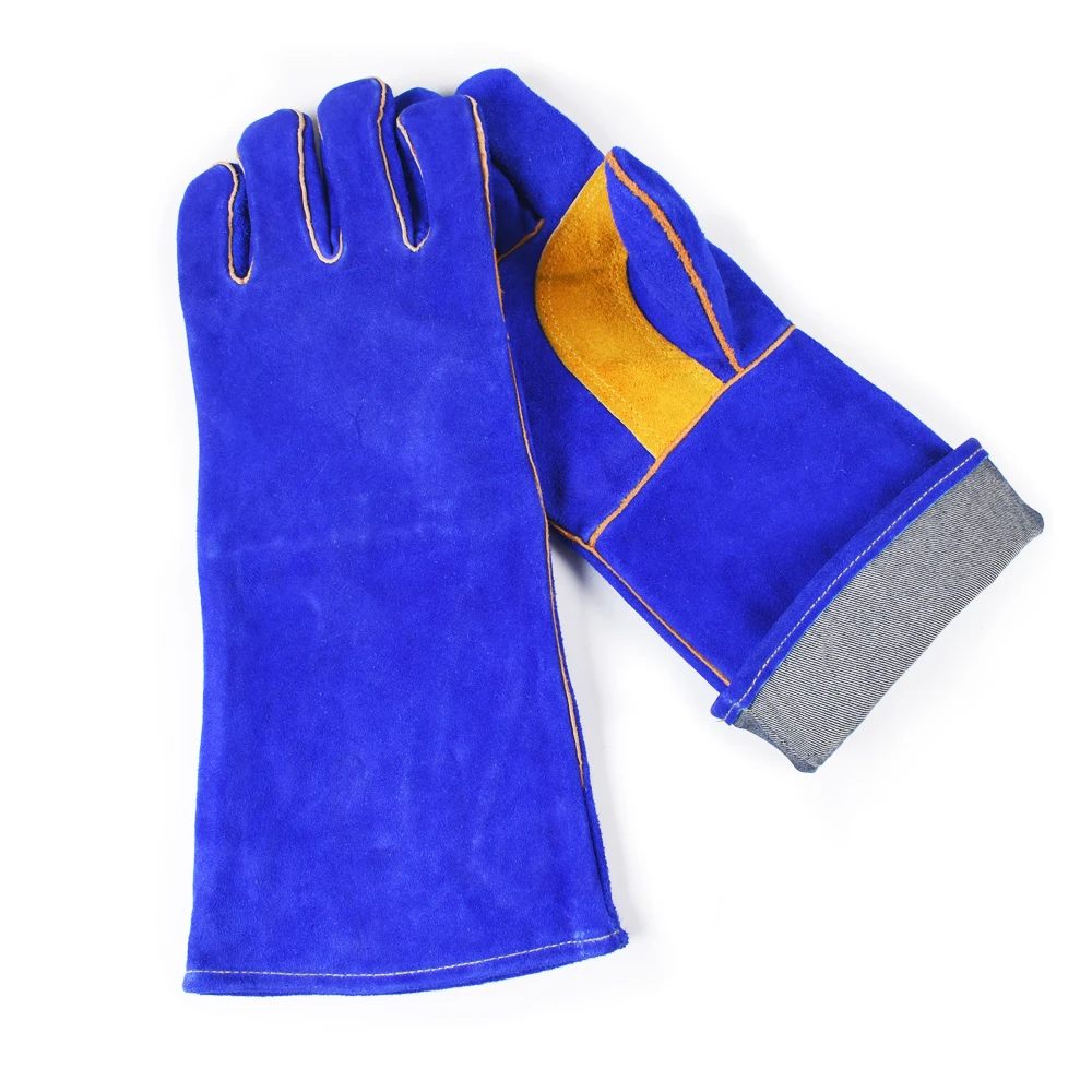 Перчатки для сварки кожаные жаропрочные варежки камина духовки гриля барбекю