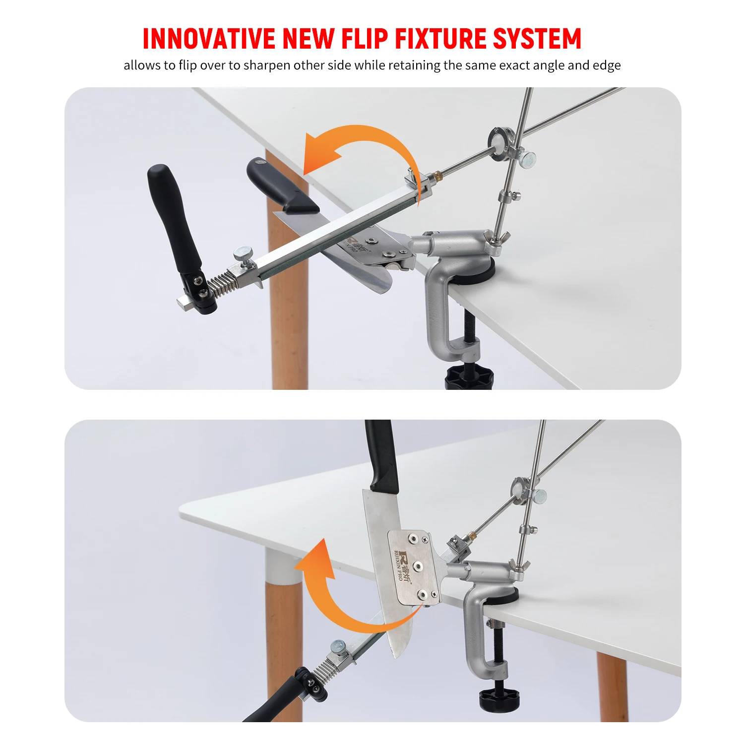 Точилка для ножей профессиональная металлическая кухонная система заточки