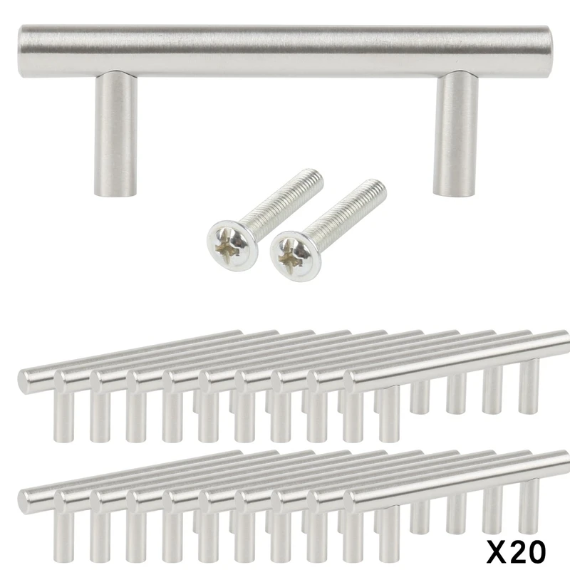 Упаковка с 20 ручками мебели/шкафа/ящика из нержавеющей стали общая ширина 100 мм