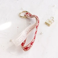 12pcs embroidery peach heart hand strap phone case key universal lanyard pendant jewelry high quality wrist lanyard wholesale